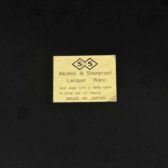 Vintage Japanese Lacquer Tray Bird & Iris Motif Maroon Round Serving Tray Japan - Picture 8 of 10